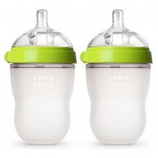 Comotomo Kit Mamadeira Copo Infantil Verde 236ml (Contém 2)